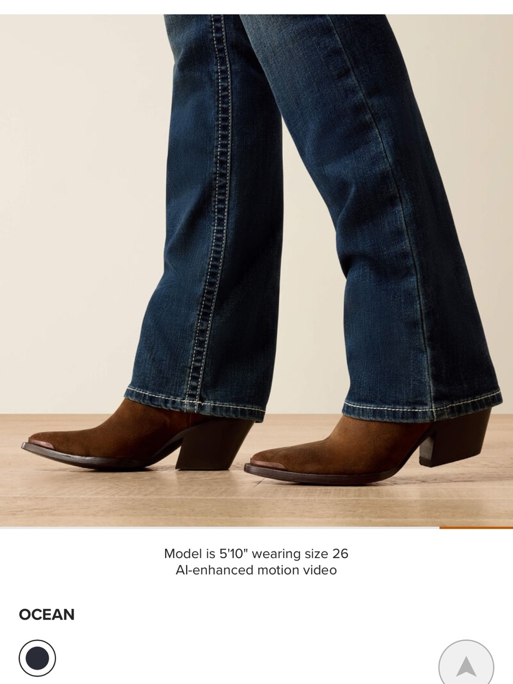 Ariat Women’s Stretch Straight Leg Jeans in Ocean Blue - Picture 6 of 11